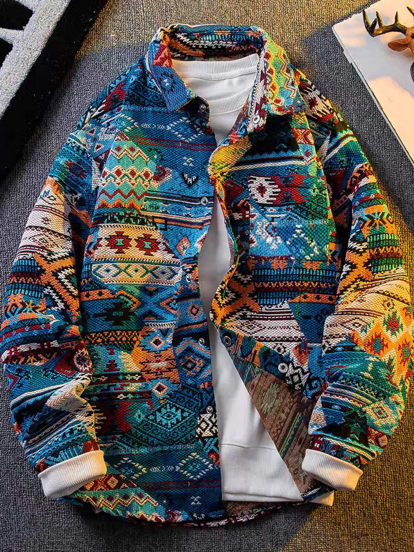 Frühlings- und Herbstjacke für Herren im neuen Ethno-Stil mit Aufdruck, hochwertige, stilvolle Trendjacke
