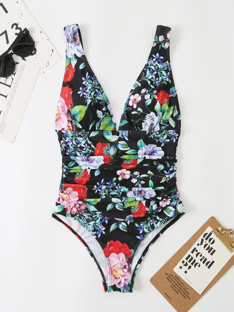 Sexy Bademode Damen Tiefer V-Ausschnitt Einteiliger Badeanzug 2026 Neuer Damen Badeanzug Damen Bodysuit Schwimmen für Strandbekleidung Monokini