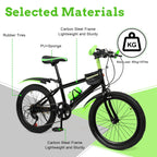 20 Zoll Mountainbike 7 Gänge, Verstellbarer Sattel Kinderfahrrad mit Schutzblechen und Flaschenhalter für Jungen und Mädchen 8-13 Jahre