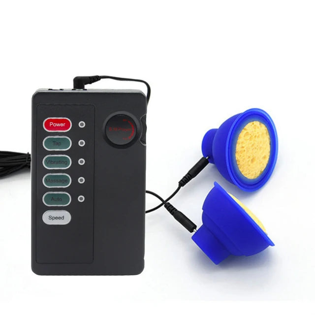 Elektrische Schock Brustwarzenklemmen BDSM Bondage Schamlippenklammer Klitoris-/Penispulsator E-Stimulations-Massagehandschuh/-Pad SM Roller Sexspielzeug für Paare