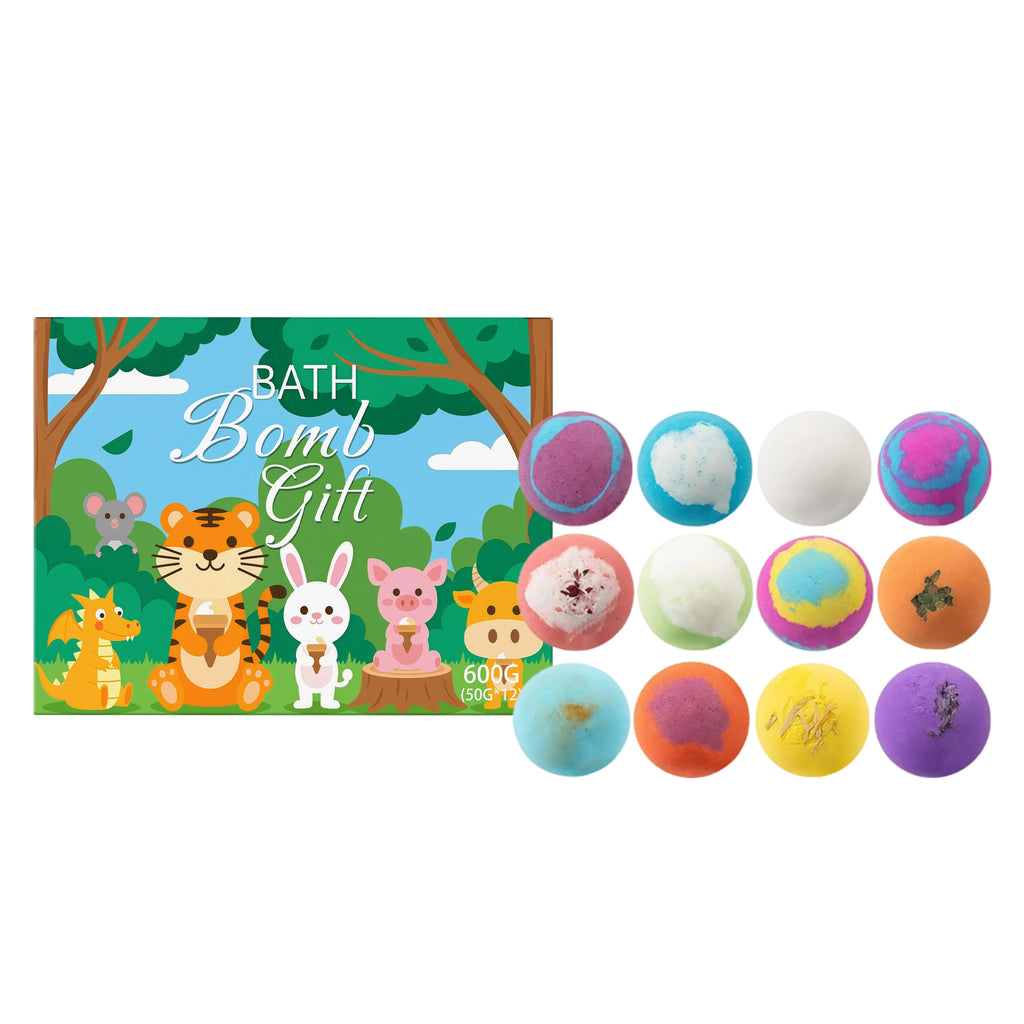 12er Kinder-Badebomben-Set mit Überraschungsspielzeug im Inneren, natürliche, organische Schaumbäder, Fizzies-Kugeln, Geschenk für Kinder, Feiertagsgeschenkset