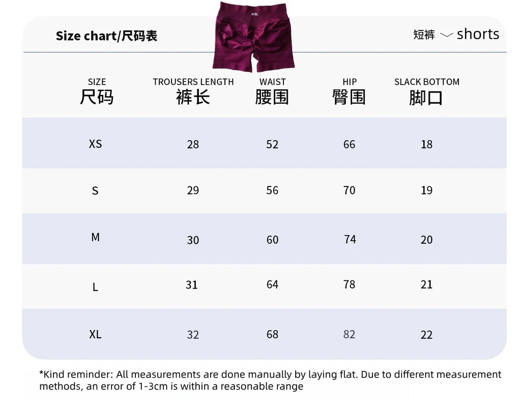 AYBL Fashion Shorts Low Waist Seamless Yoga Shorts Scrunch Bum Gym Shorts Damen Workout Biker Stretch Fitness Shorts