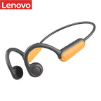 Lenovo Neue Real Knochenleitungs-Sportkopfhörer Kabelloser Ohrhörer Bluetooth-kompatibles Headset Freisprechfunktion mit Mikrofon zum Laufen