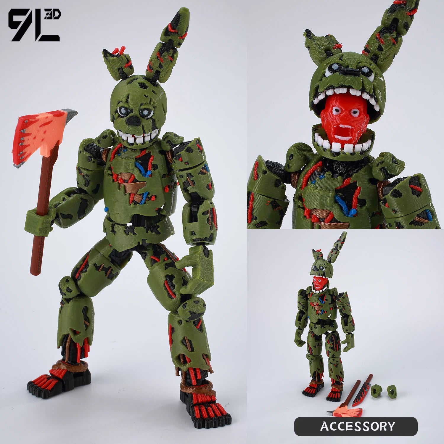 9L3D Gedruckte FNAF Freddy Fazbear's Pizza Springtrap Spielzeug Actionfiguren Anime Modell Lucky13 Dummy13 Titan13 Ornamente Geschenke