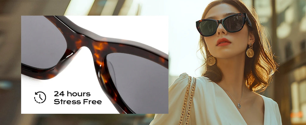 ZENOTTIC Polarisierte Sonnenbrille Damen Cat-Eye: Trendige Cateye Sonnenbrille für Damen - Süße Sonnenbrille UV400 Schutz
