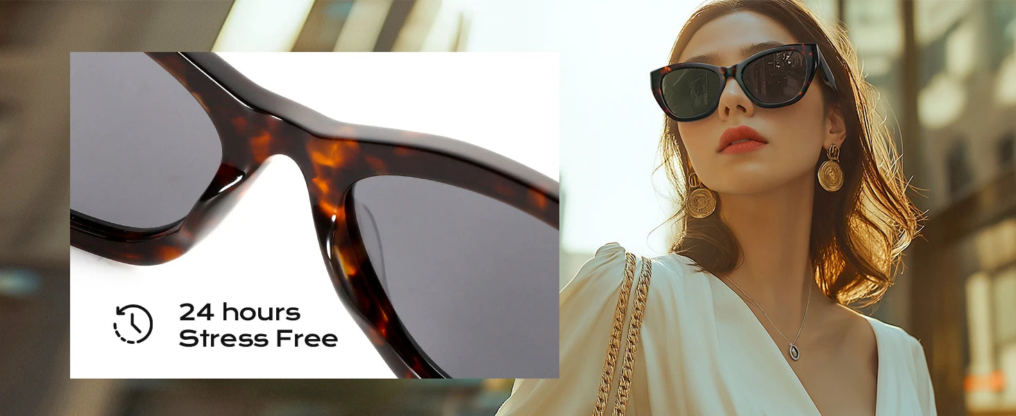 ZENOTTIC Polarisierte Sonnenbrille Damen Cat-Eye: Trendige Cateye Sonnenbrille für Damen - Süße Sonnenbrille UV400 Schutz