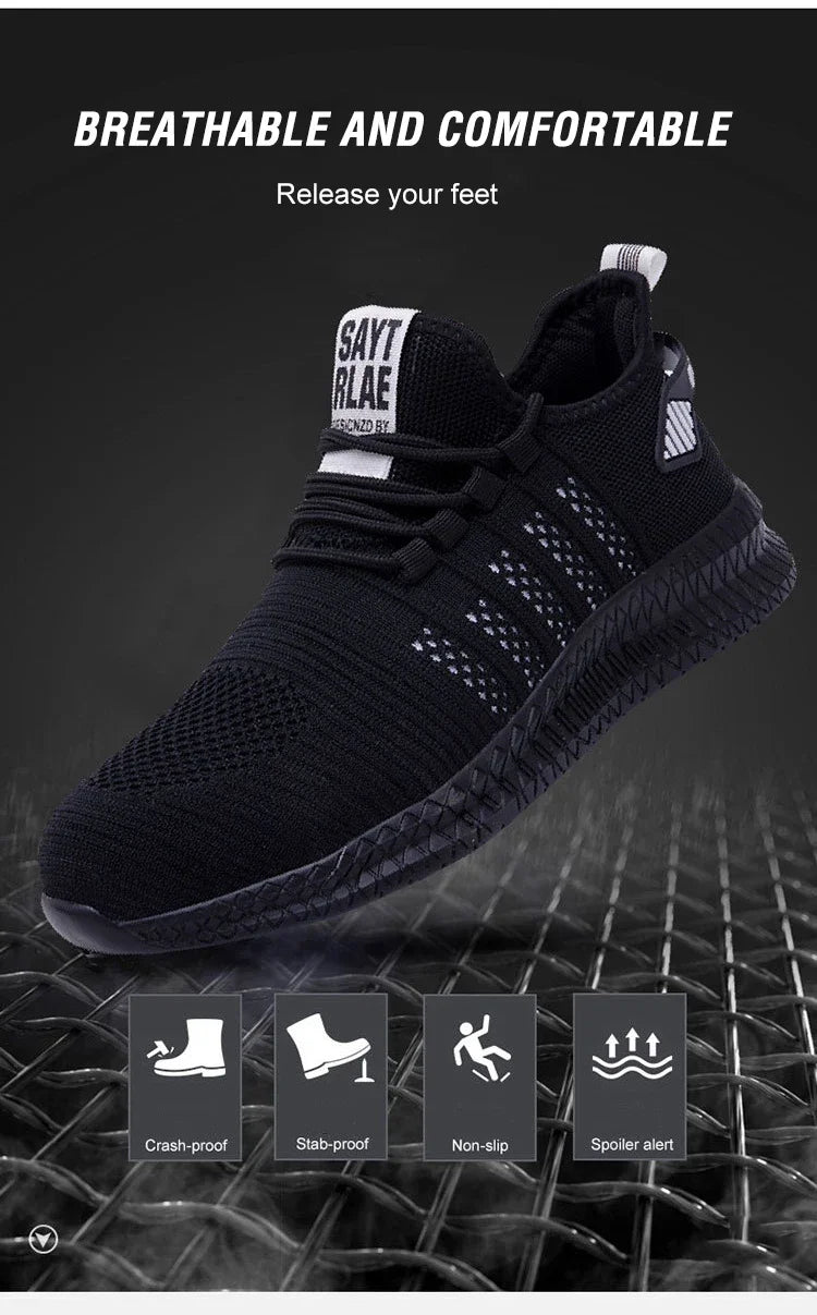 Arbeitssicherheitsschuhe Sommer Atmungsaktiv Herren Air Cushion Arbeitsschutzschuhe Anti-Durchstich Arbeitsschuhe Herren Stahlkappenschuhe