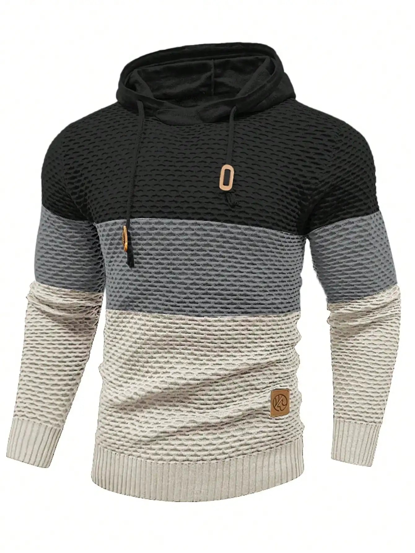 Herren Pullover Frühling Neu Sportlich Warm Figurbetont Gestrickt Pullover Hoodie Kordelzug Hoodies Freizeit Sweatshirt US Größe