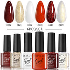 LILYCUTE 6PCS Gel-Nagellack-Set Sommer Neon Nagellack-Gel-Kits für DIY Nagel Semi-Permanenter UV-Lampe Gellack Nagellack-Set