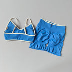 2-TEILIGER Yoga-Anzug Nahtlos mit Brustpolster Enge Sport-BHs und High-Waist-Shorts zum Draußen Tragen, Laufen, Training, Fitness, Yoga-Set