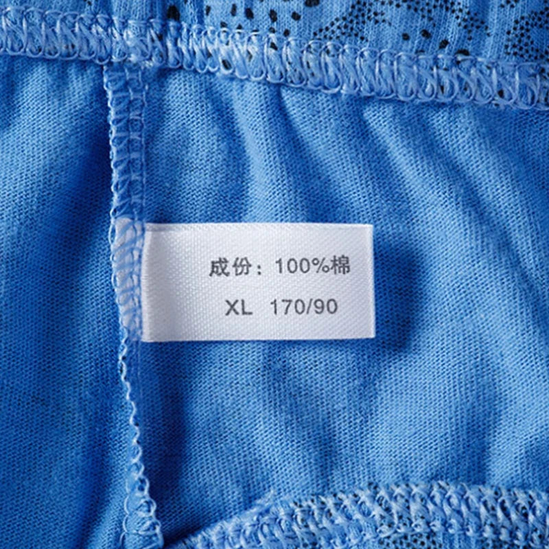 100% Baumwolle Herren-Slips Übergröße Bedruckte Slips Unterwäsche Lockere Dessous Feuchtigkeitsabsorbierend Atmungsaktive Unterhosen