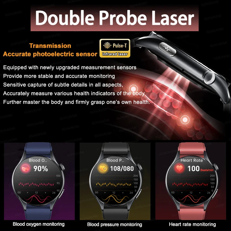 2026 Neue Smartwatch NFC EKG+PPG Blutsauerstoff Harnsäure Blutdruck Saphir Smartwatch Herren für Android iOS Smartwatch Herren