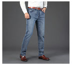Wthinlee Neue Business Herren Jeans Casual Straight Stretch Fashion Klassische Blau Schwarze Arbeitshose Denim Hose Männer Kleidung