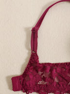 1 Set Elegantes Dessous-Set aus Spitze mit Stickerei und atmungsaktivem Stoff: Push-Up-BH, transparenter Schlüpfer mit tiefem Bund – das ultimative Valentinstagsgeschenk