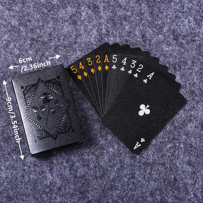 Farbige Schwarze Goldene Spielkarten Gruppe Wasserdichtes Poker Set Zauberei Zauber-Paket Brettspiel-Sammlung Unterhaltung