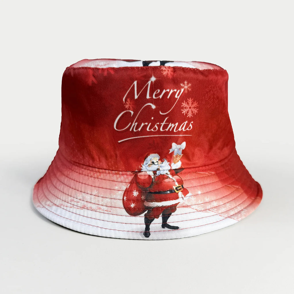 Cartoon Youthful Cool Novelty Christmas Santa Claus gift fisherman hat Outdoor Leisure Sunscreen Sun Hat Men Women bucket hats