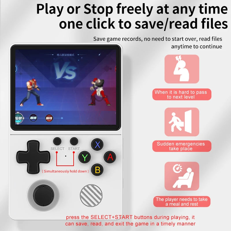 Neue Handheld-Spielekonsole mit Multi-Plattform-Unterstützung, HD-IPS-Bildschirm, 3D-Joystick, ergonomische Spielekonsole GB350