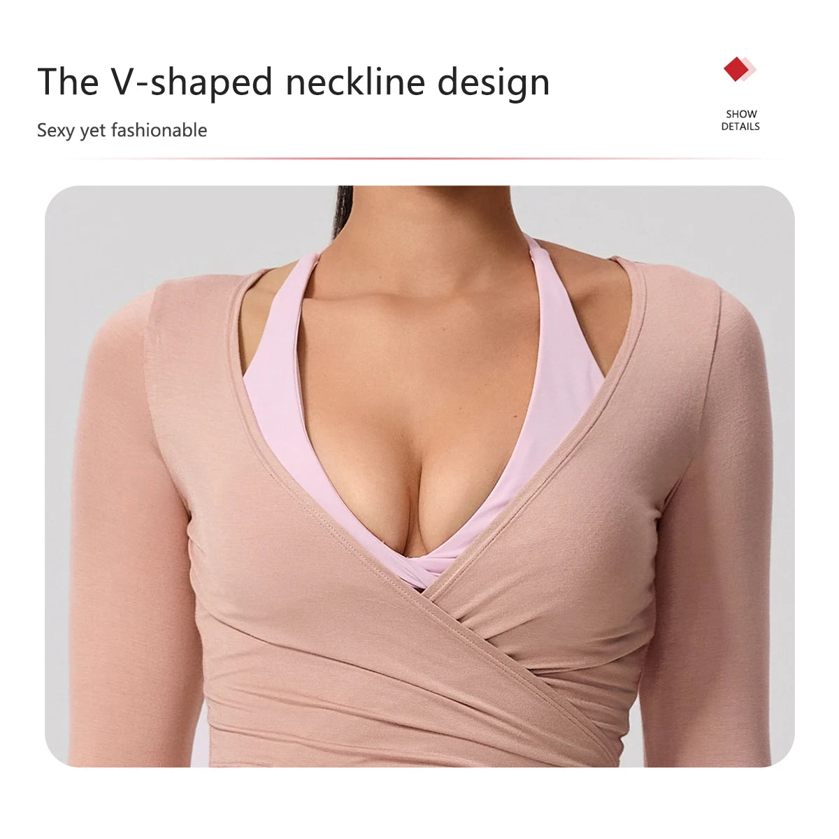Neue Sommer Damen Yoga Langarm Einteiler Träger Yoga Kleidung Weibliches Training Premium Ballett WickeloberteileFrauen Fitness Sport Top