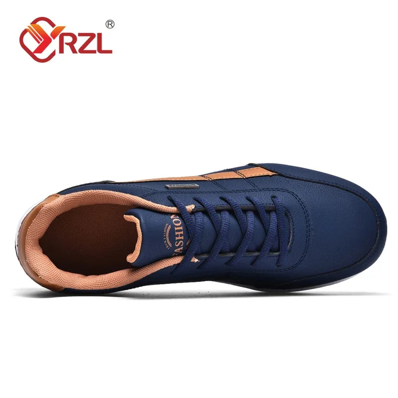 YRZL Herrenschuhe Frühling Herbst Wasserdichte Wandersneaker Freizeit Herren Ledersportschuhe Rutschfeste Tennisschuhe für Herren