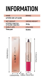 Schwarzer brauner, spitz zulaufender Lipliner-Konturenstift, doppelseitiger Spiegel, aufpolsternder Lippenglanz, kristallklarer Lipgloss, sexy roter Lippen-Tint-Make-up