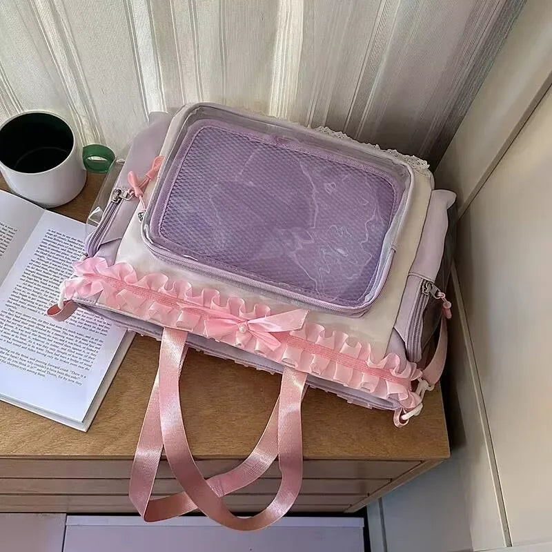 Neue Y2K Süße Japanische Ita Bag Lolita Mädchen Transparente Umhängetasche Große Kapazität Umhängetasche Lässige Tasche DIY Display Handtaschen