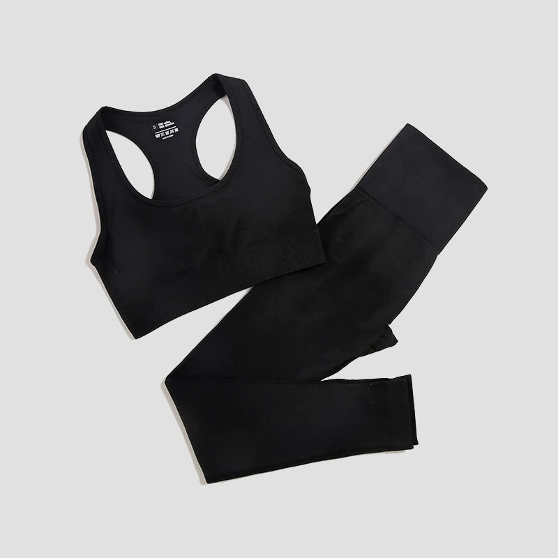 WAREBALL 2/3/4-teiliges Nahtloses Yoga-Set Sportkleidung Yoga-Anzüge für Frauen Fitness-Set Trainingsanzüge Sport-BH Gym Leggings