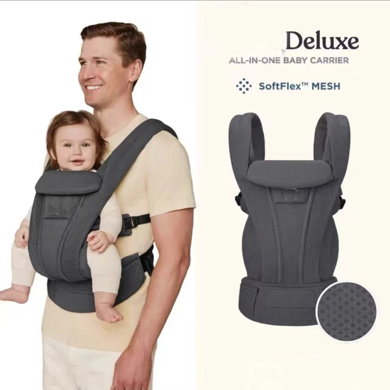 Egobaby mini Deluxe Baby Carrier Ergonomic Kangaroo Infant Kid Sling Back Front Facing Backpack Wrap Baby Bag 0-36 Months