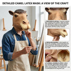 Kamel-Latexmaske Lustige Tier-Kopfbedeckung Weihnachtskarnevalsparty Neuheit Tier-Ganzkopfmaske Halloween Cosplay Kopfbedeckung