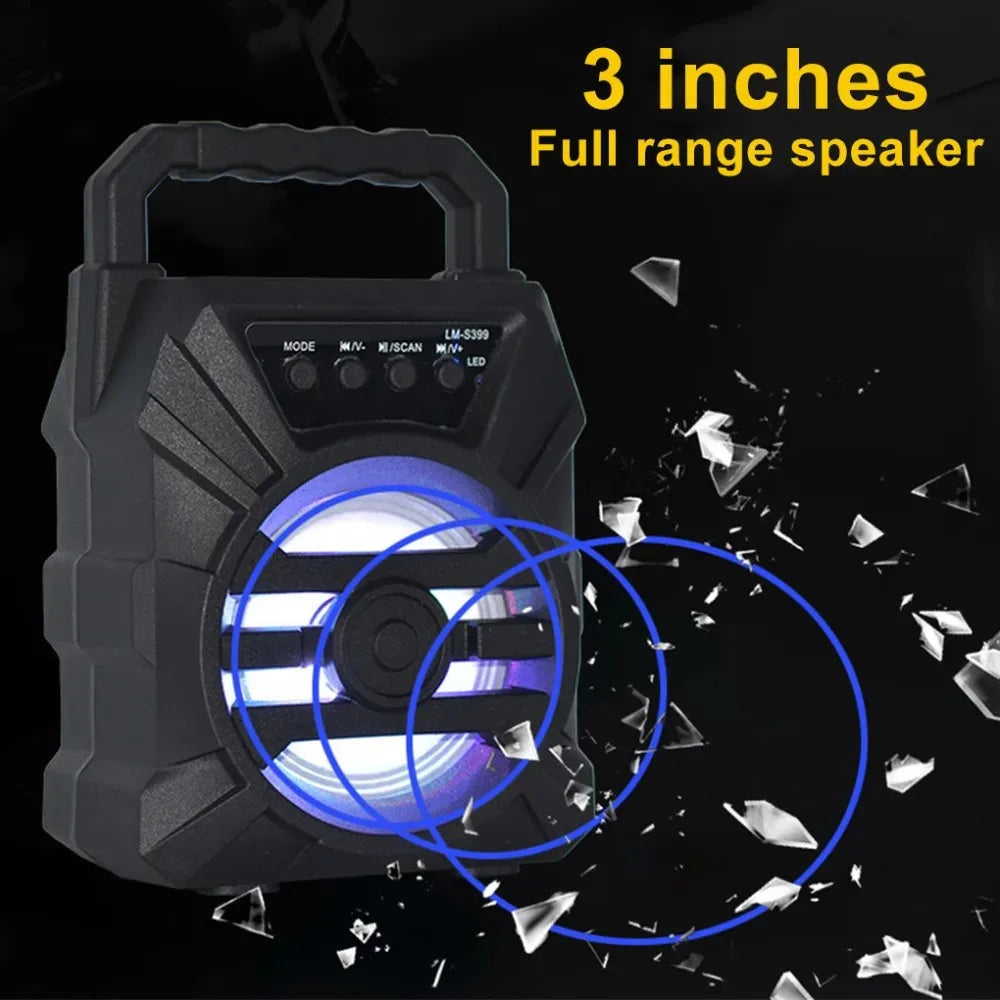 500mAh Bluetooth-Lautsprecher Soundbox Hochleistungs-Bluetooth-Lautsprecher TF-UDisk-Karaoke-Handlautsprecher Subwoofer zum Tanzen