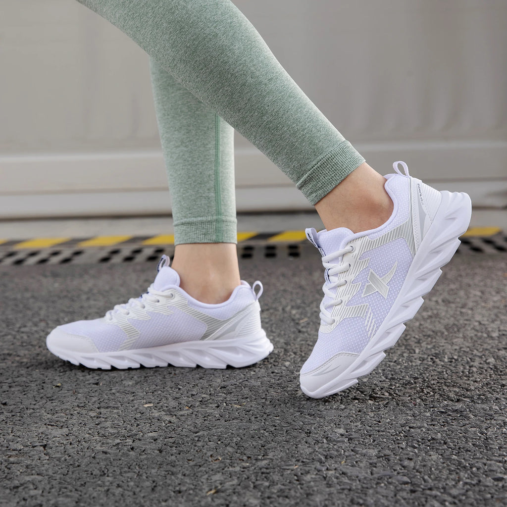 Xtep Damen Laufschuhe Verschleißfeste Freizeit-Sportschuhe Für Damen Winter Tennis Sneaker Damen Weiß 879318110073