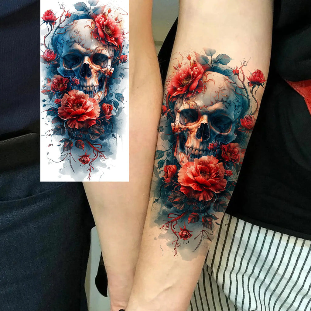 1 Blatt einzigartige Aquarell-Löwe-Tiger-Tier-Temporäre Tattoos langanhaltend wasserdicht Fuchs Eule gefälschter Tattoo-Aufkleber Körperkunst Tattoo