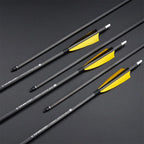 Toparchery 6/12/24 Stück 33 Zoll Bogenschießen reine Carbonpfeile ID6,2 mm Spine 400 mit 4 Zoll Naturfedern für Outdoor-Schießen Jagd
