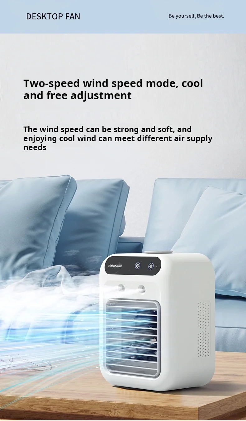 Mini USB Schreibtischventilator, tragbar, leise, kühler Klimaanlage für Schlafzimmer und Zuhause mit Befeuchtungs-Sprühfunktion, Tischventilator