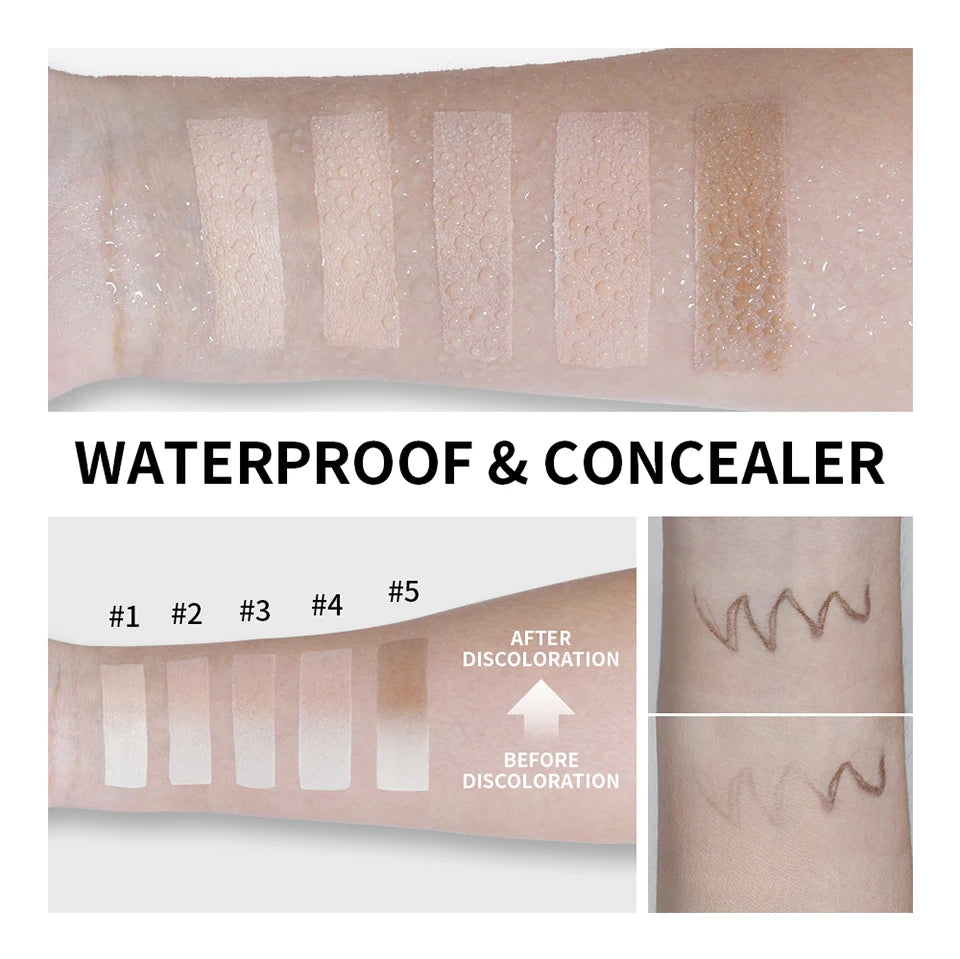 Foundation Stick Farbwechsel-Foundation mit abnehmbarem Pinsel Blanc Cover Cream Stick Farbwechselnde Basis Make-up mit hoher Deckkraft