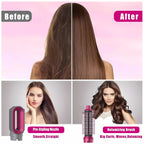 5-in-1-Haartrockner- und Heißluftkammbürste mit Lockenstab und Haarglätter zum schnellen Trocknen, Locken, Glätten und Stylen