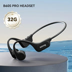 Sanag B60S Knochenschall-Kopfhörer IPX8 Schwimmen Bluetooth Kopfhörer Kabelloses Headset 32GB/64GB MP3 mit Mikrofon Ohrhörer