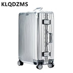 KLQDZMS Deutscher Koffer aus Aluminium-Magnesium-Legierung, 20 Zoll, Handgepäck, 28 Zoll, großes Fassungsvermögen, Reisekoffer aus Leder für Geschäftsreisen