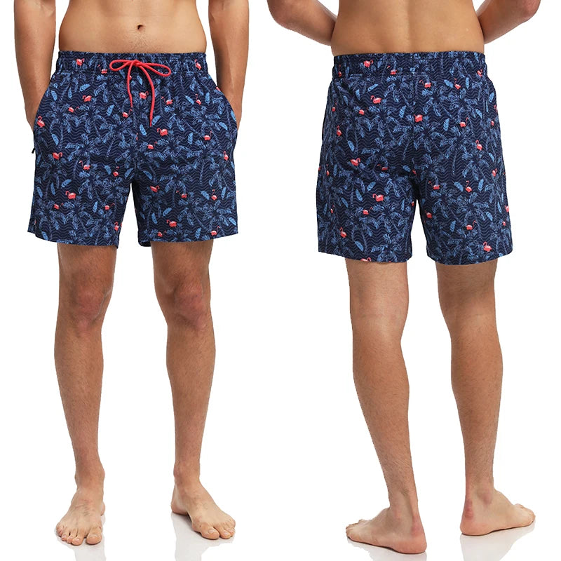 ESCATCH 2026 Neu eingetroffene Herren-Badeshorts mit Kompressionsfutter, 2-in-1-Druck, schnelltrocknend, Fitnessstudio, Sport, Herrenshorts mit Reißverschlusstaschen