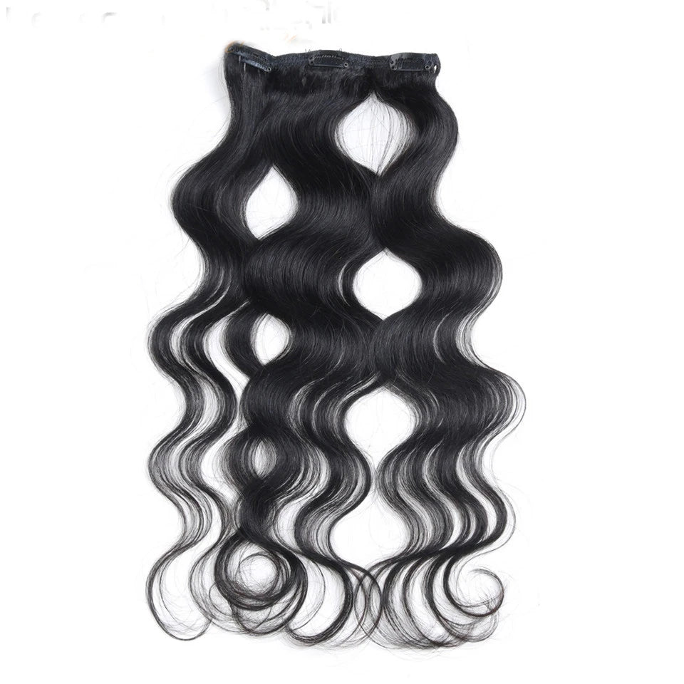 Clip In Echthaar Extensions Brasilianisches Body Wave Clip In 8 Teile/Set Natur Schwarz Farbe Clip Ins Remy Haar 8-26 Zoll 120G