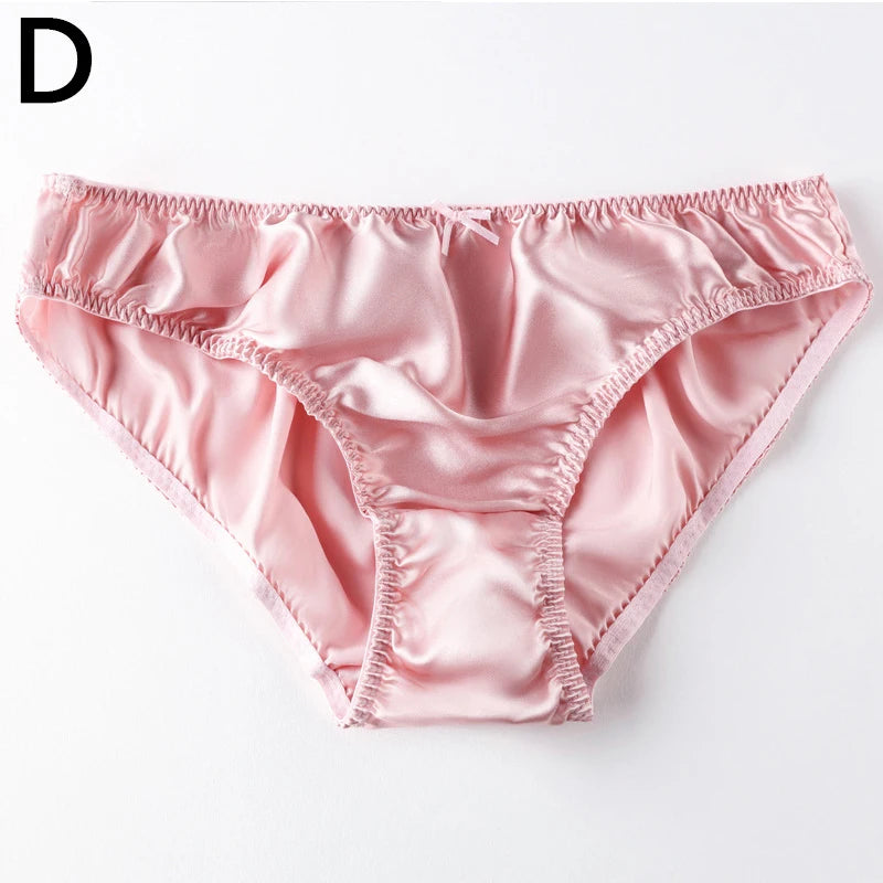 Damen 100% Maulbeerseide seidiger Slip Mode Spitze Brief Große Größe Bequeme Atmungsaktive Einfarbige Dessous Nahtlose Unterwäsche