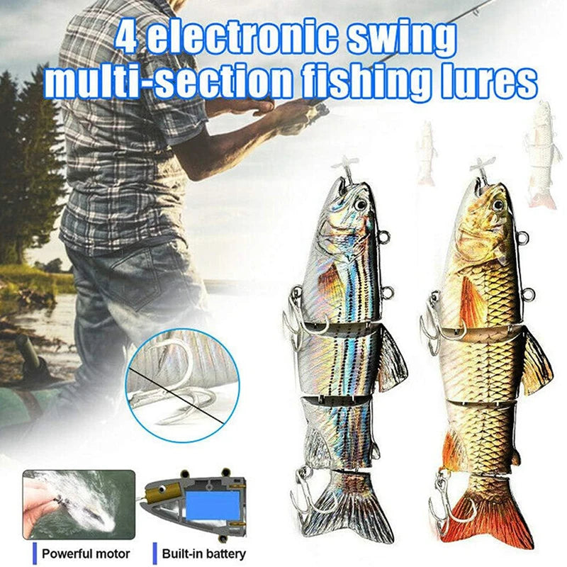 Automatischer Swimbait, elektrischer, robotergesteuerter Angelköder, 4-Segment, automatisch, mehrteiliger Köder, USB-wiederaufladbar, Wobbler, Pesca-Zubehör