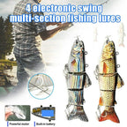 Automatischer Swimbait, elektrischer, robotergesteuerter Angelköder, 4-Segment, automatisch, mehrteiliger Köder, USB-wiederaufladbar, Wobbler, Pesca-Zubehör