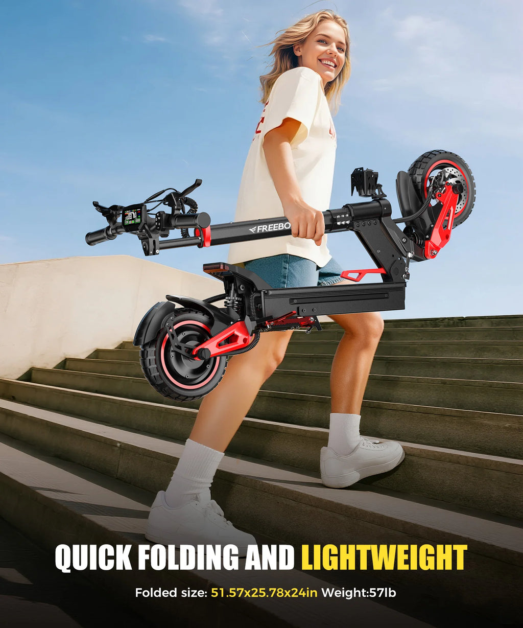 J15MAX Elektroroller für Erwachsene, 1600W Leistungsstarker Motor, 40-50 Meilen Reichweite, 50 km/h Höchstgeschwindigkeit, E-Scooter mit Vorder-/Hinterradfederung, 10" Reifen