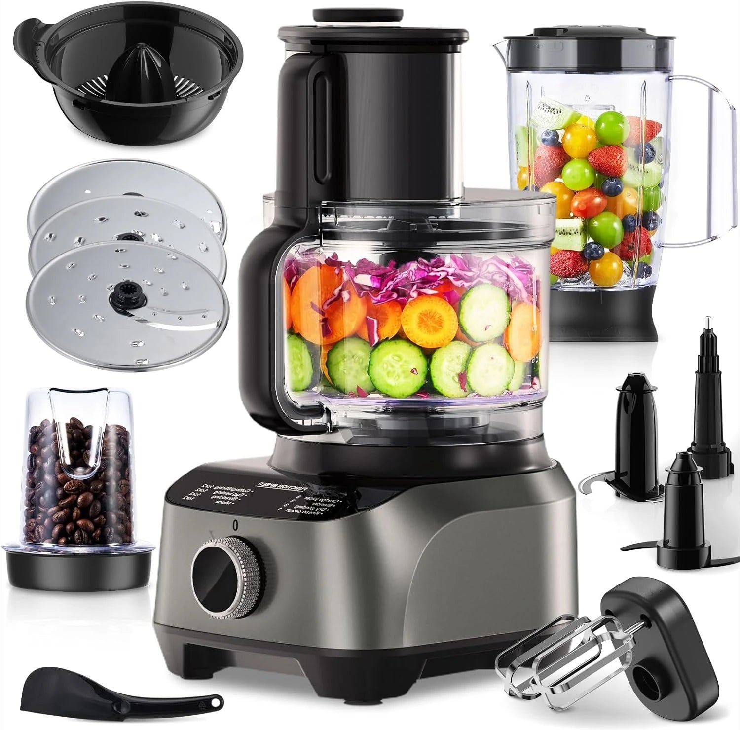 Food Processor, 11-in-1 Multifunctional Kitchen Machine with 2.5L Bowl & 1.5L Blender Hauptbild
