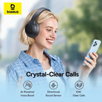 Baseus BH1 Lite Kabellose Kopfhörer Bluetooth 6.0 ENC Klare Anrufe Super Bass Hit Kopfhörer 80 Stunden Spielzeit Over-Ear Headset