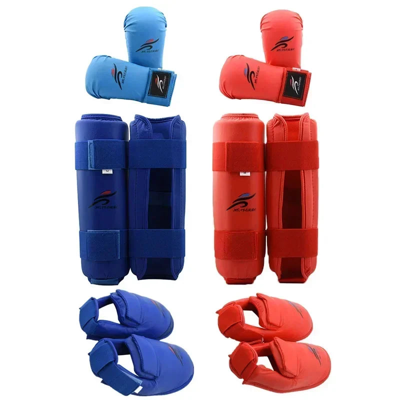 Taekwondo Karate Boxen Beinschutz Hand Fuß Protektor Set Sparringsausrüstung Schienbeinschoner Bandagen Handschuhe Sport MMA Kinder Erwachsene Ausrüstung Hauptbild