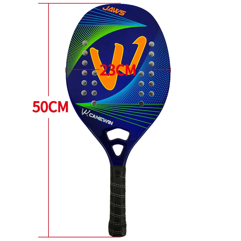 Camewin Beach-Tennisschläger 50% Carbon-Innenkern EVA-Schaum-Faser Mit Schutzhülle Hochwertiger Tennisschläger Neu 2024