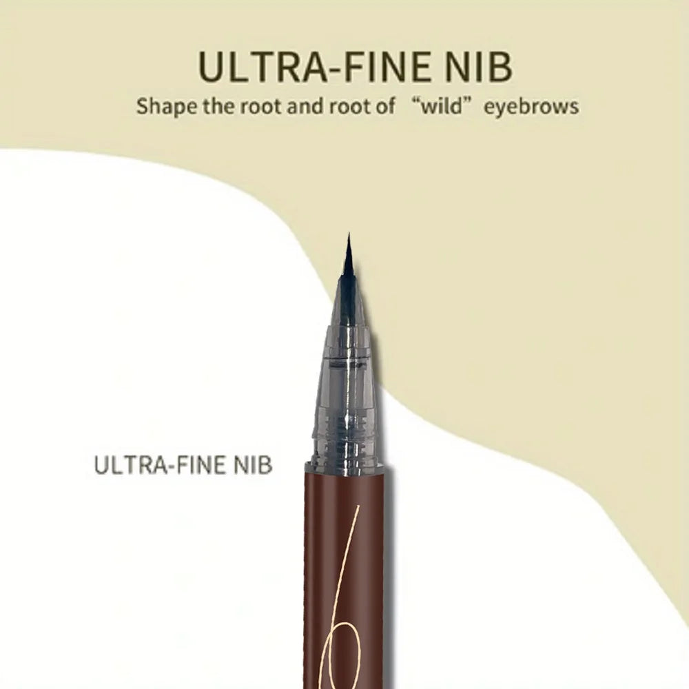 Ultrafeiner Augenbrauenstift wasserfest professioneller schweißfester flüssiger Eyeliner Augenbrauen-Dauer-Make-up-Kunst mit zwei Funktionen