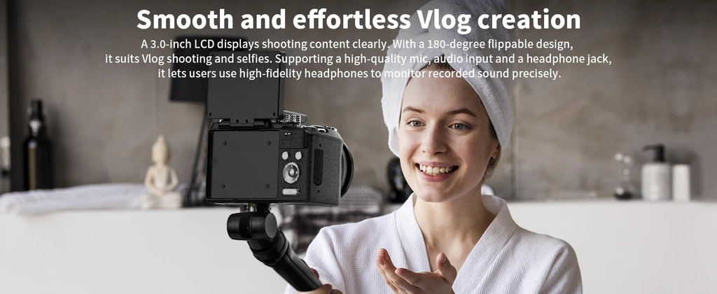 NBD 5K&64MP Digitalkameras für Fotografie, 16-fach optischer Zoom Kamera mit WiFi & App-Steuerung, Vlogging Kamera mit Autofokus