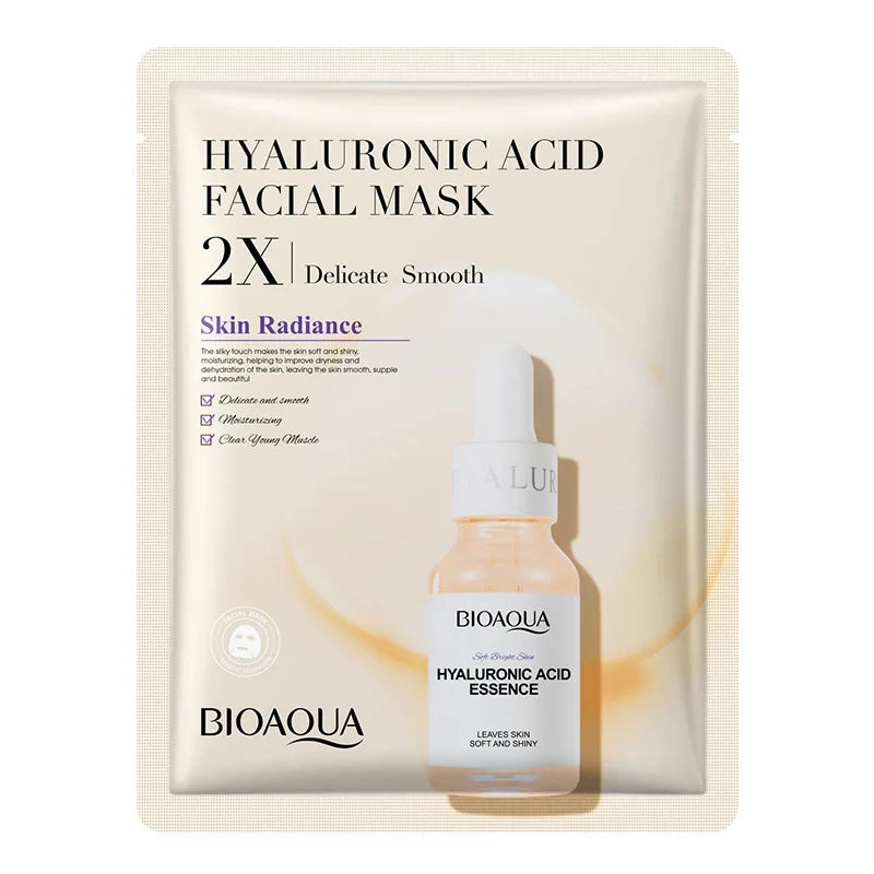 20 Stück BIOAQUA Centella Collagen Gesichtsmaske VC Feuchtigkeitsspendende Erfrischende Tuchmasken Hyaluronsäure Gesichtsmaske Hautpflegeprodukte